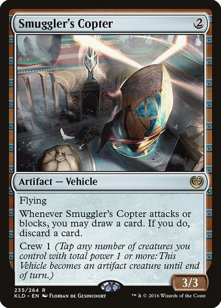 Smuggler's Copter trading card from Kaladesh Smuggler's Copter - Kaladesh Magic: The Gathering trading card
