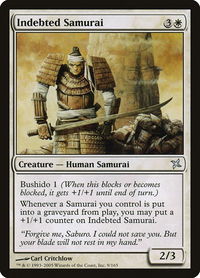 Indebted Samurai - Betrayers of Kamigawa (BOK) #9 - Uncommon Magic: The Gathering Trading Card