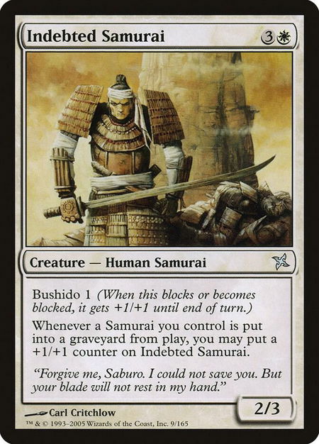 Indebted Samurai - Betrayers of Kamigawa Magic: The Gathering trading card