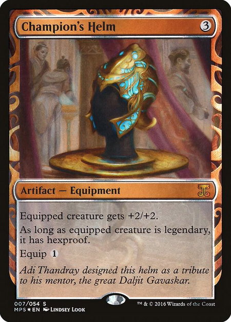 Champion's Helm trading card from Masterpiece Series: Kaladesh Inventions Champion's Helm - Masterpiece Series: Kaladesh Inventions Magic: The Gathering trading card