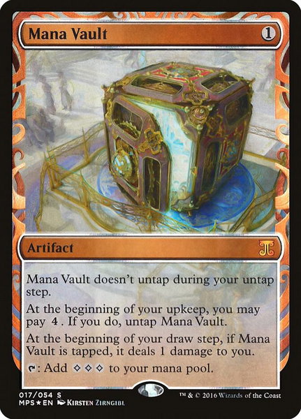 Mana Vault trading card from Masterpiece Series: Kaladesh Inventions Mana Vault - Masterpiece Series: Kaladesh Inventions Magic: The Gathering trading card