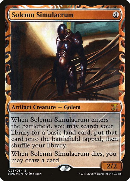 Solemn Simulacrum trading card from Masterpiece Series: Kaladesh Inventions Solemn Simulacrum - Masterpiece Series: Kaladesh Inventions Magic: The Gathering trading card