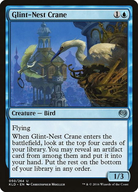 Glint-Nest Crane trading card from Kaladesh Glint-Nest Crane - Kaladesh Magic: The Gathering trading card