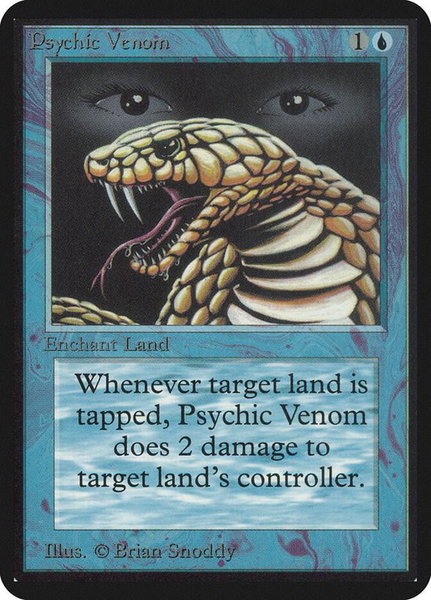 Psychic Venom trading card from Alpha Edition Psychic Venom - Alpha Edition Magic: The Gathering trading card