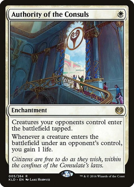 Authority of the Consuls trading card from Kaladesh Authority of the Consuls - Kaladesh Magic: The Gathering trading card