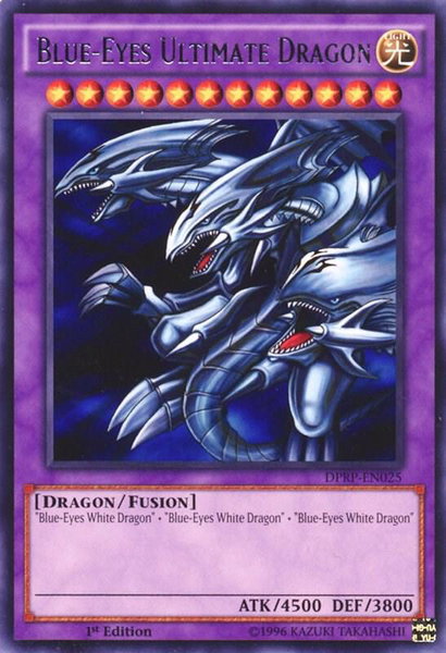 Blue-Eyes Ultimate Dragon trading card from Duelist Pack: Rivals of the Pharaoh Blue-Eyes Ultimate Dragon - Duelist Pack: Rivals of the Pharaoh YuGiOh trading card