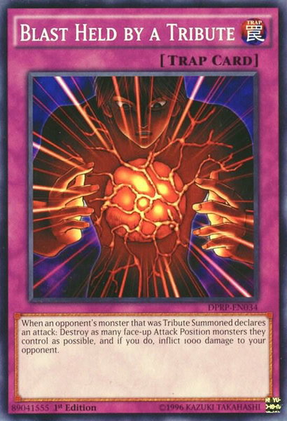 Blast Held by a Tribute trading card from Duelist Pack: Rivals of the Pharaoh Blast Held by a Tribute - Duelist Pack: Rivals of the Pharaoh YuGiOh trading card