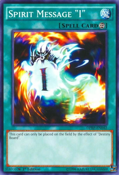 Spirit Message "I" trading card from Duelist Pack: Rivals of the Pharaoh Spirit Message "I" - Duelist Pack: Rivals of the Pharaoh YuGiOh trading card