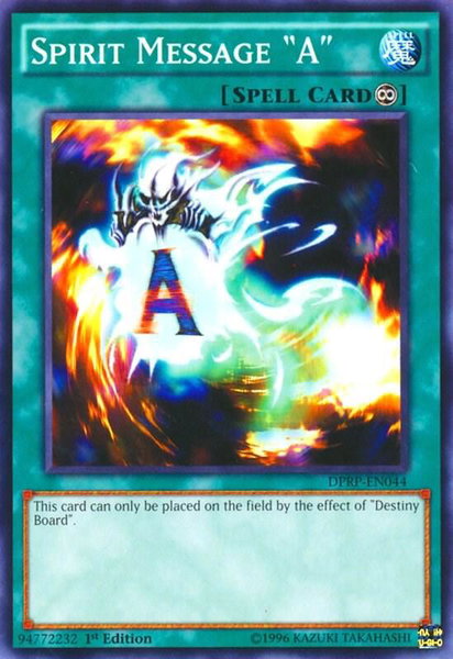 Spirit Message "A" trading card from Duelist Pack: Rivals of the Pharaoh Spirit Message "A" - Duelist Pack: Rivals of the Pharaoh YuGiOh trading card