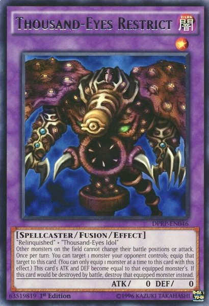Thousand-Eyes Restrict trading card from Duelist Pack: Rivals of the Pharaoh Thousand-Eyes Restrict - Duelist Pack: Rivals of the Pharaoh YuGiOh trading card
