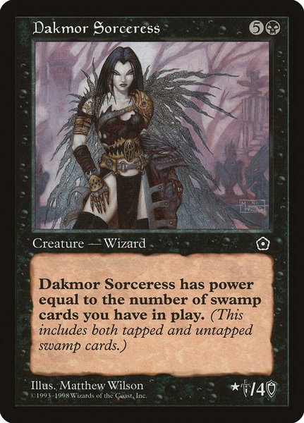 Dakmor Sorceress trading card from Portal Second Age Dakmor Sorceress - Portal Second Age Magic: The Gathering trading card