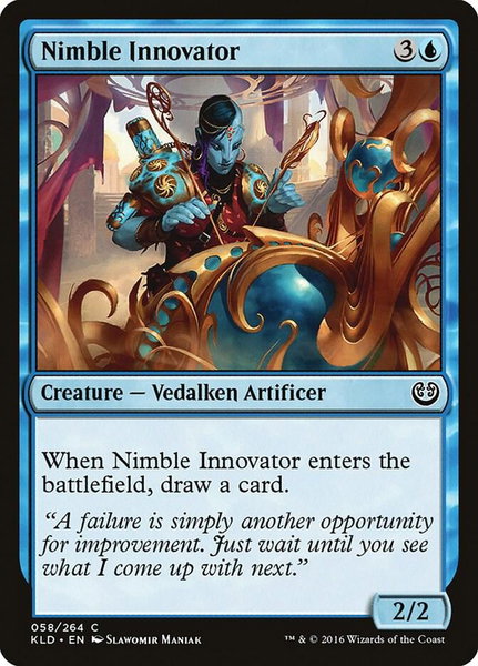 Nimble Innovator trading card from Kaladesh Nimble Innovator - Kaladesh Magic: The Gathering trading card