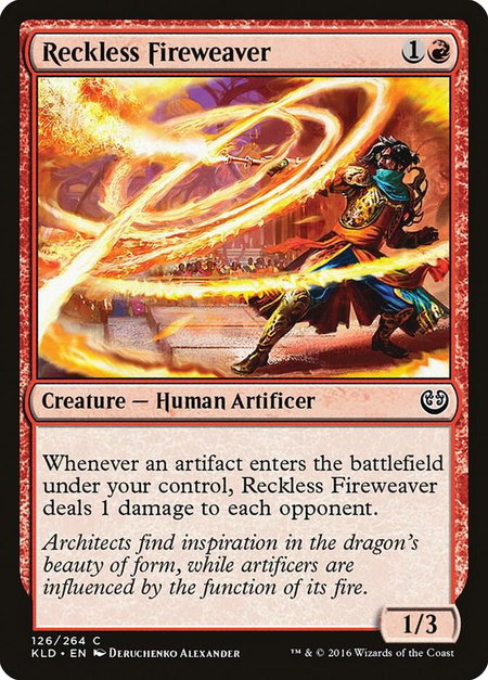 Reckless Fireweaver - Kaladesh Magic: The Gathering trading card