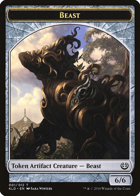 Beast Token (001) trading card from Kaladesh Beast Token (001) - Kaladesh Magic: The Gathering trading card