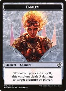 Emblem - Chandra, Torch of Defiance - Kaladesh (KLD) #10 - Token Magic: The Gathering Trading Card