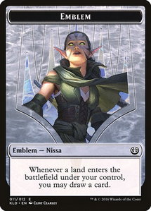 Emblem - Nissa, Vital Force - Kaladesh (KLD) #11 - Token Magic: The Gathering Trading Card