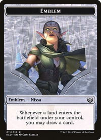 Emblem - Nissa, Vital Force - Kaladesh (KLD) #11 - Token Magic: The Gathering Trading Card