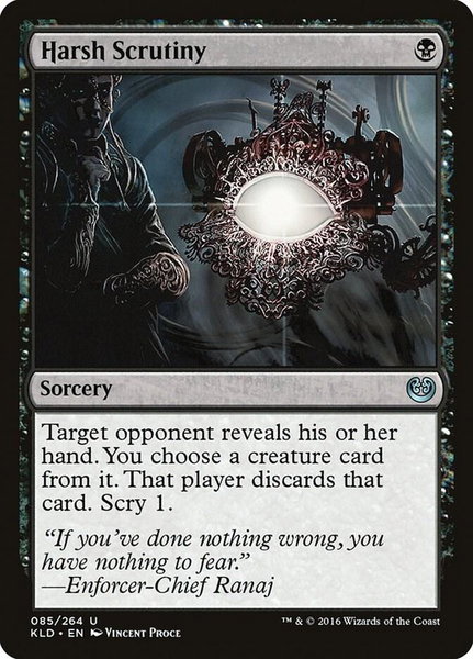 Harsh Scrutiny trading card from Kaladesh Harsh Scrutiny - Kaladesh Magic: The Gathering trading card