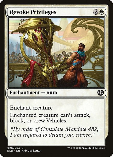 Revoke Privileges trading card from Kaladesh Revoke Privileges - Kaladesh Magic: The Gathering trading card
