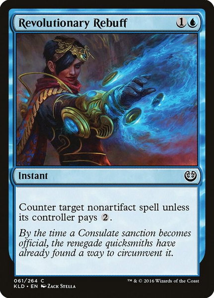 Revolutionary Rebuff trading card from Kaladesh Revolutionary Rebuff - Kaladesh Magic: The Gathering trading card