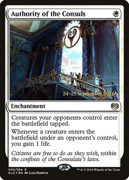 Authority of the Consuls (KLD) trading card from Prerelease Cards Authority of the Consuls (KLD) - Prerelease Cards Magic: The Gathering trading card