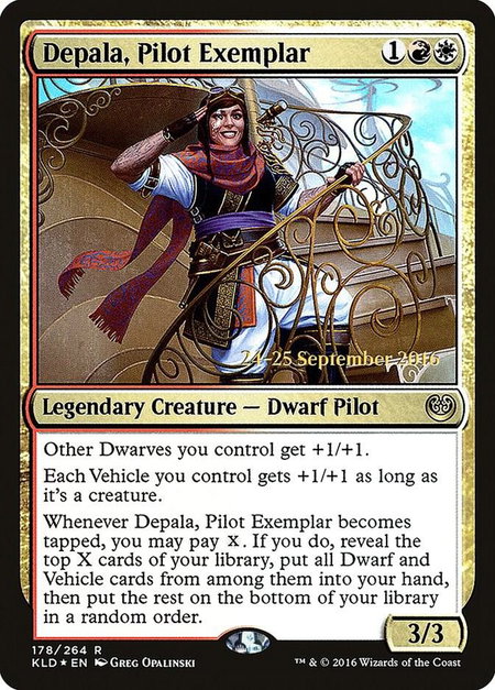 Depala, Pilot Exemplar - Prerelease Cards Magic: The Gathering trading card