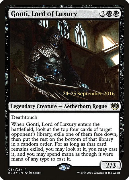 Gonti, Lord of Luxury trading card from Prerelease Cards Gonti, Lord of Luxury - Prerelease Cards Magic: The Gathering trading card