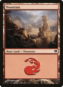 Mountain (35) - Duel Decks: Heroes vs. Monsters (DDL) #35 - Land Magic: The Gathering Trading Card