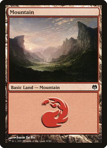 Mountain (36) - Duel Decks: Heroes vs. Monsters (DDL) #36 - Land Magic: The Gathering Trading Card