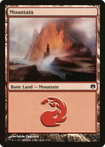 Mountain (38) - Duel Decks: Heroes vs. Monsters (DDL) #38 - Land Magic: The Gathering Trading Card