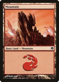 Mountain (74) - Duel Decks: Heroes vs. Monsters (DDL) #74 - Land Magic: The Gathering Trading Card