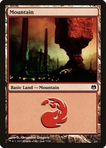 Mountain (75) - Duel Decks: Heroes vs. Monsters (DDL) #75 - Land Magic: The Gathering Trading Card