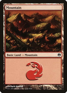 Mountain (76) - Duel Decks: Heroes vs. Monsters (DDL) #76 - Land Magic: The Gathering Trading Card