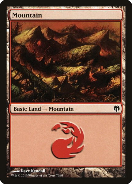 Mountain (76) trading card from Duel Decks: Heroes vs. Monsters Mountain (76) - Duel Decks: Heroes vs. Monsters Magic: The Gathering trading card