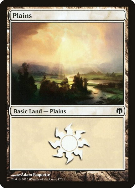 Plains (42) trading card from Duel Decks: Heroes vs. Monsters Plains (42) - Duel Decks: Heroes vs. Monsters Magic: The Gathering trading card