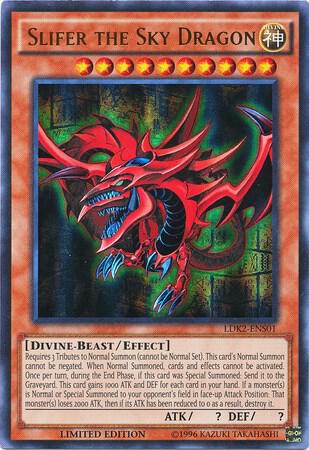 Slifer the Sky Dragon trading card from Legendary Decks II Slifer the Sky Dragon - Legendary Decks II YuGiOh trading card