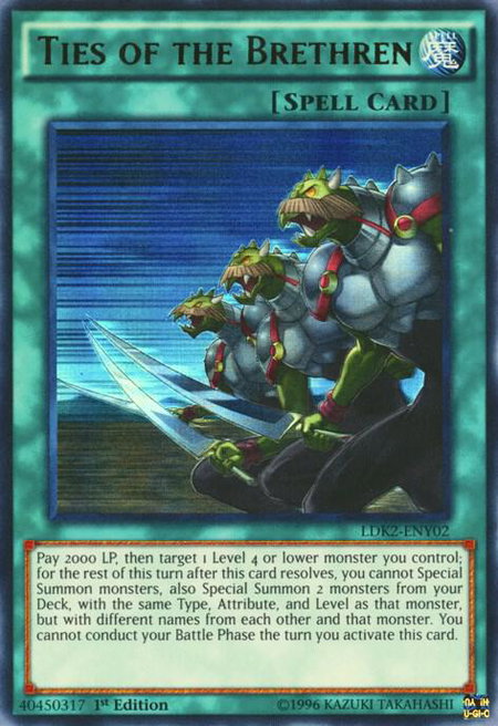 Ties of the Brethren trading card from Legendary Decks II Ties of the Brethren - Legendary Decks II YuGiOh trading card