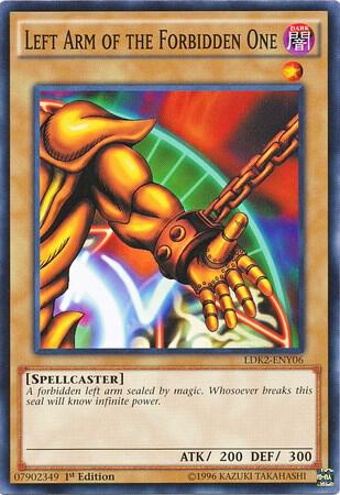 Left Arm of the Forbidden One trading card from Legendary Decks II Left Arm of the Forbidden One - Legendary Decks II YuGiOh trading card