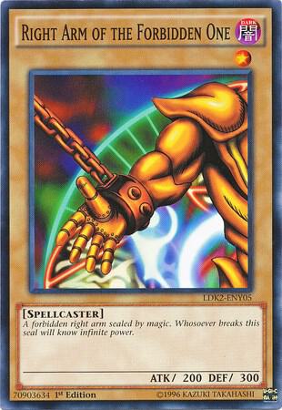 Right Arm of the Forbidden One trading card from Legendary Decks II Right Arm of the Forbidden One - Legendary Decks II YuGiOh trading card
