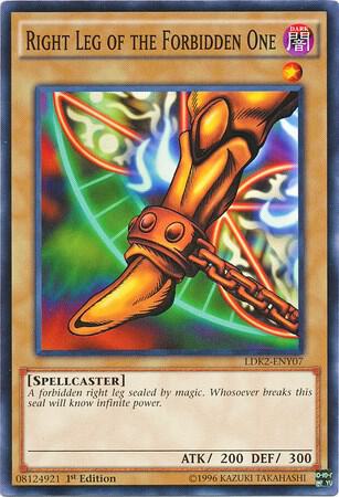Right Leg of the Forbidden One trading card from Legendary Decks II Right Leg of the Forbidden One - Legendary Decks II YuGiOh trading card