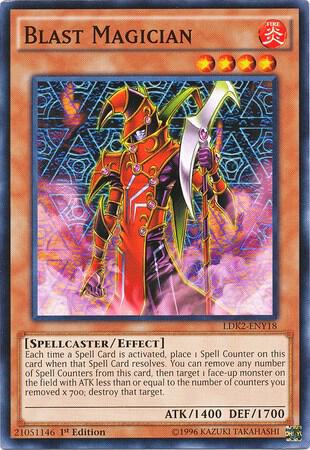 Blast Magician trading card from Legendary Decks II Blast Magician - Legendary Decks II YuGiOh trading card