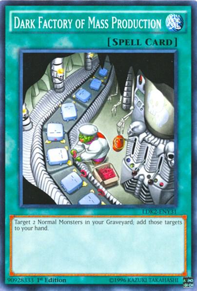 Dark Factory of Mass Production trading card from Legendary Decks II Dark Factory of Mass Production - Legendary Decks II YuGiOh trading card