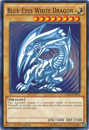Blue-Eyes White Dragon (Version 2) trading card from Legendary Decks II Blue-Eyes White Dragon (Version 2) - Legendary Decks II YuGiOh trading card