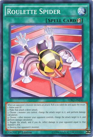 Roulette Spider trading card from Legendary Decks II Roulette Spider - Legendary Decks II YuGiOh trading card