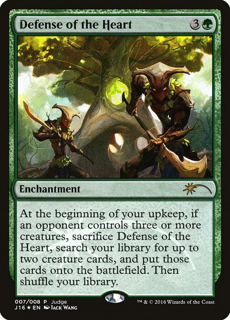Defense of the Heart trading card from Judge Promos Defense of the Heart - Judge Promos Magic: The Gathering trading card
