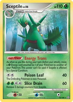 Sceptile - 10/100 (DP Stormfront) trading card from Deck Exclusives Sceptile - 10/100 (DP Stormfront) - Deck Exclusives Pokémon trading card