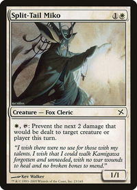 Split-Tail Miko - Betrayers of Kamigawa (BOK) #23 - Common Magic: The Gathering Trading Card