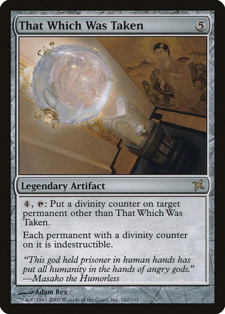 That Which Was Taken trading card from Betrayers of Kamigawa That Which Was Taken - Betrayers of Kamigawa Magic: The Gathering trading card