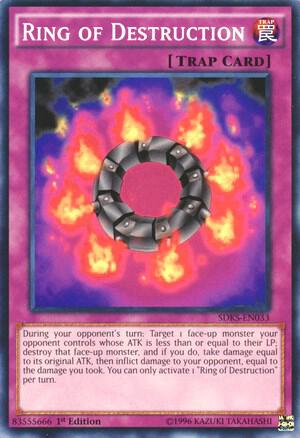 Ring of Destruction trading card from Structure Deck: Seto Kaiba Ring of Destruction - Structure Deck: Seto Kaiba YuGiOh trading card
