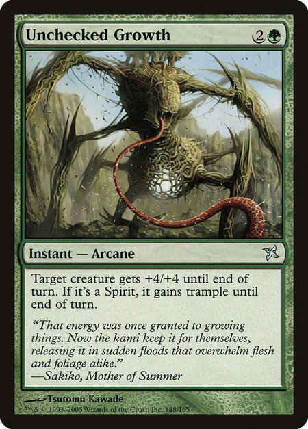 Unchecked Growth - Betrayers of Kamigawa Magic: The Gathering trading card